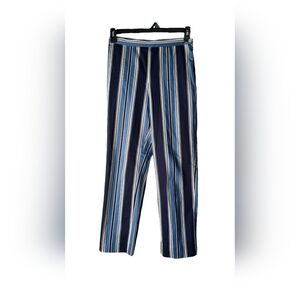 Lauren Ralph Lauren Misses Pants 4 Blue/White/Navy Stripes Cotton Spandex EUC